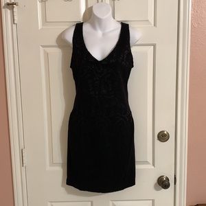 Red Saks Fifth Avenue Lace Jacquard Black Sleeveless Mini Black Dress Fitted